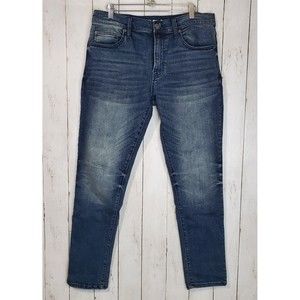 Arizona Men's Size 34x30 Skinny Flex Blue Denim Distressed Jeans